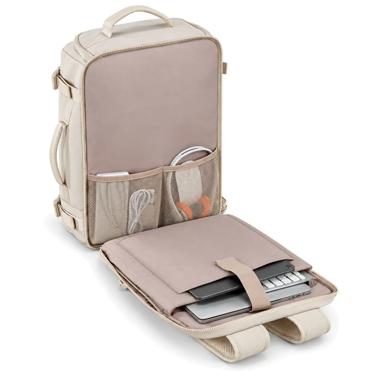 Custom Expandable Travel Laptop Backpack with Wide Opening and Six Pockets