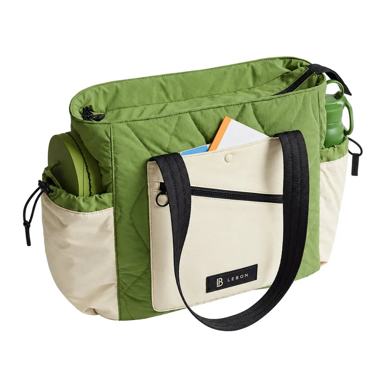 Custom Quilted Polyester Laptop Tote Bag with Ten Storage Compartments