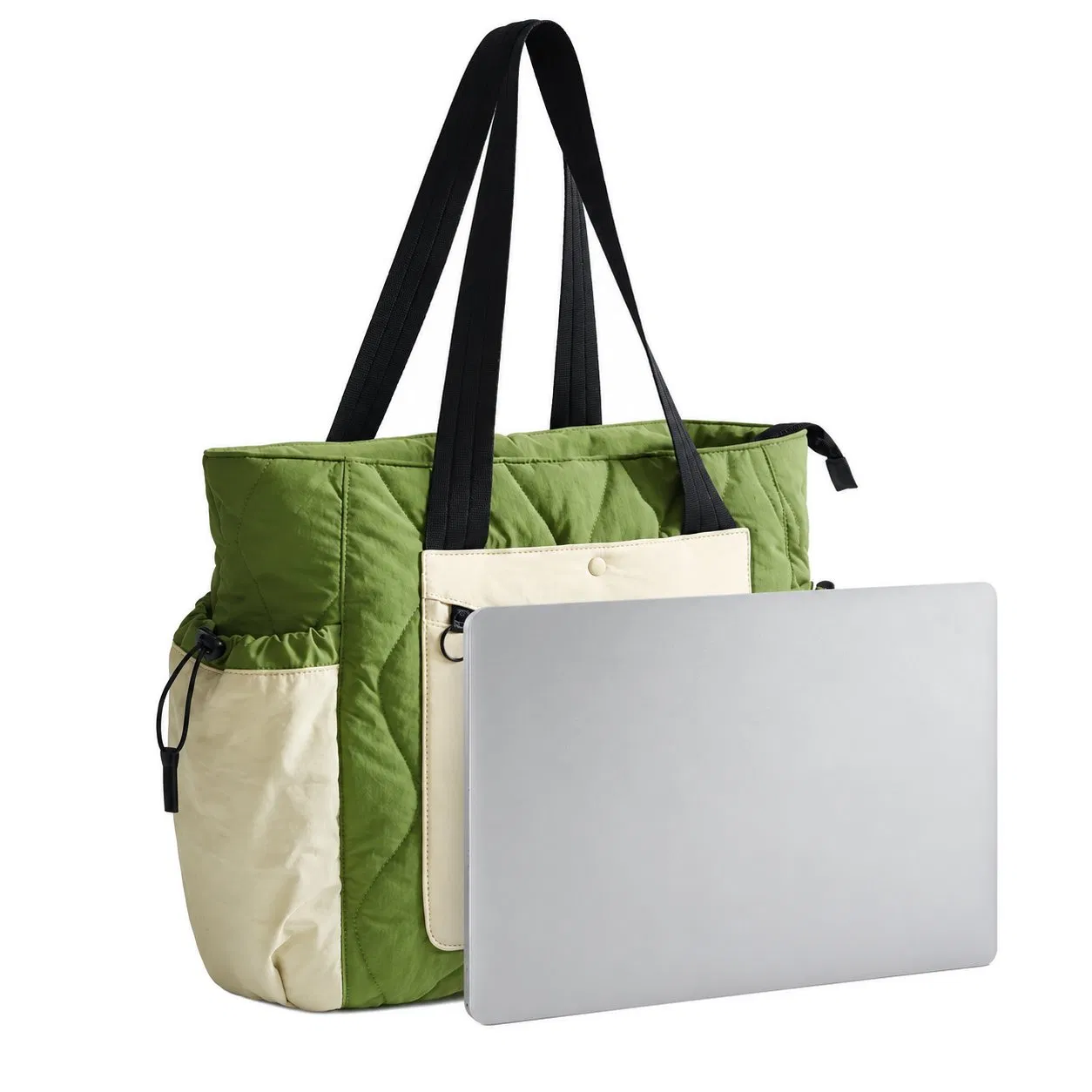 Custom Quilted Polyester Laptop Tote Bag with Ten Storage Compartments