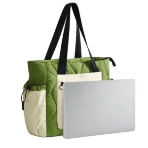 Custom Quilted Polyester Laptop Tote Bag with Ten Storage Compartments