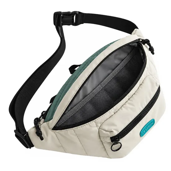 Custom Puffy Nylon Waist Belt Bag with Zipper for Running and Daily Use