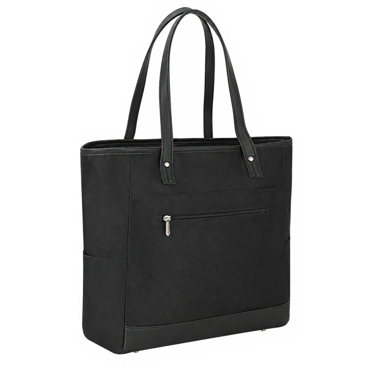 Custom Cotton Fabric Tote Bag with Multiple Pockets for Work and Travel