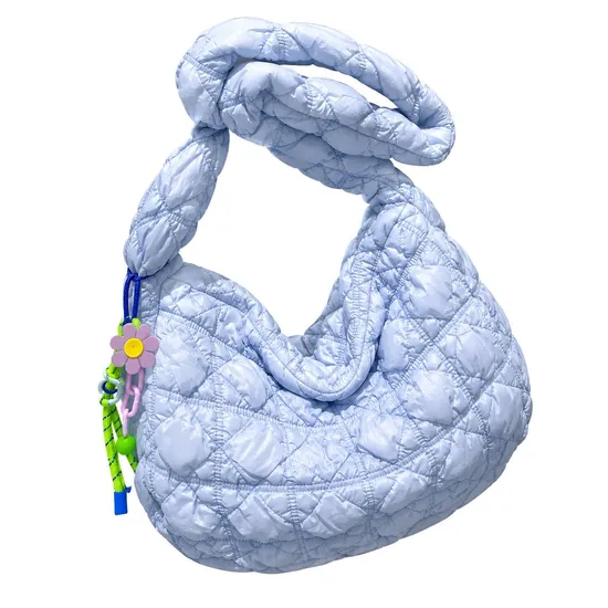 Custom Logo Nylon Quilted Shoulder Crossbody Bag for Women Daily Use