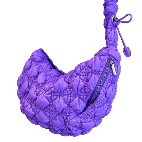 Custom Logo Nylon Quilted Shoulder Crossbody Bag for Women Daily Use