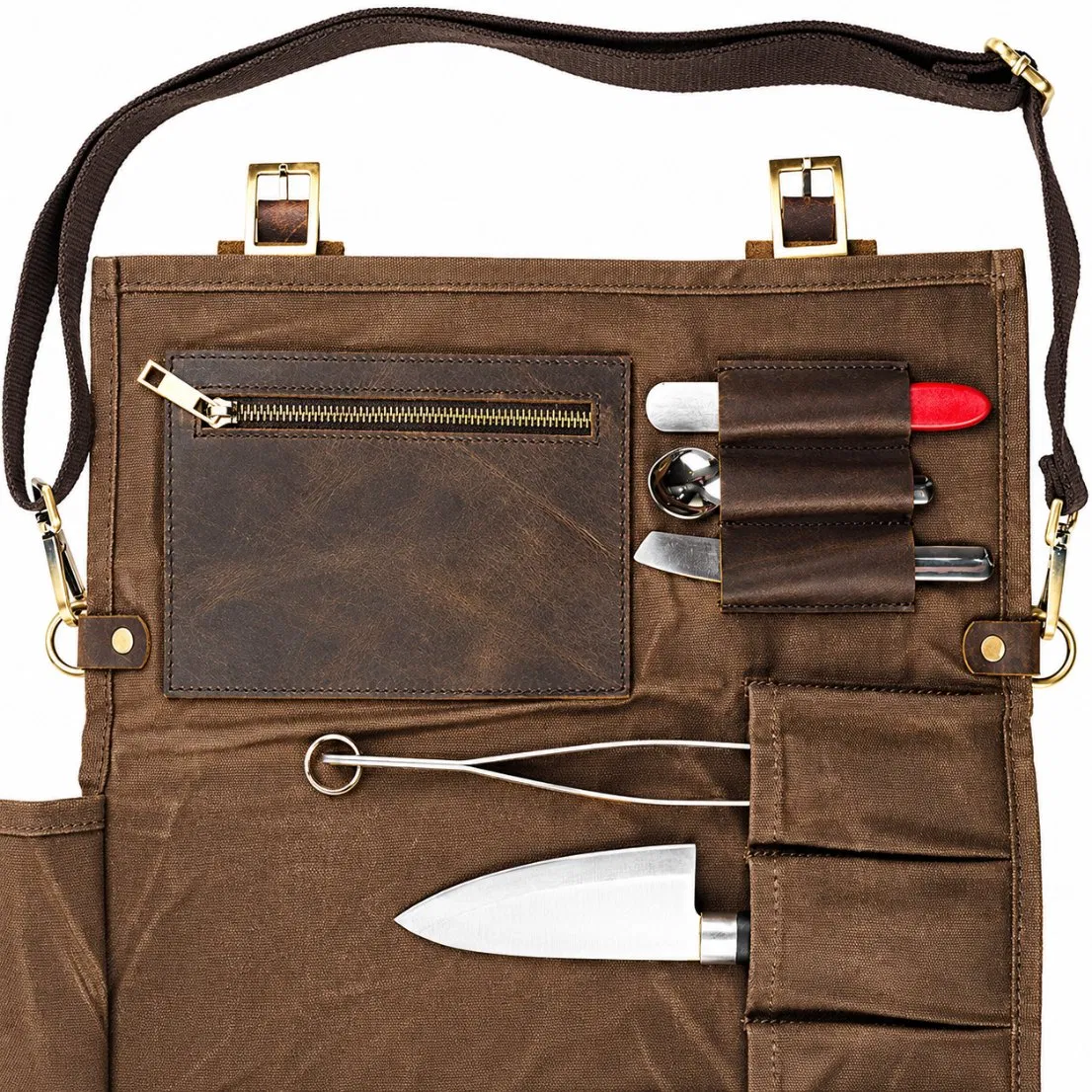 Custom Canvas Chef Knife Roll Storage Bag for Kitchen Tools and Travel