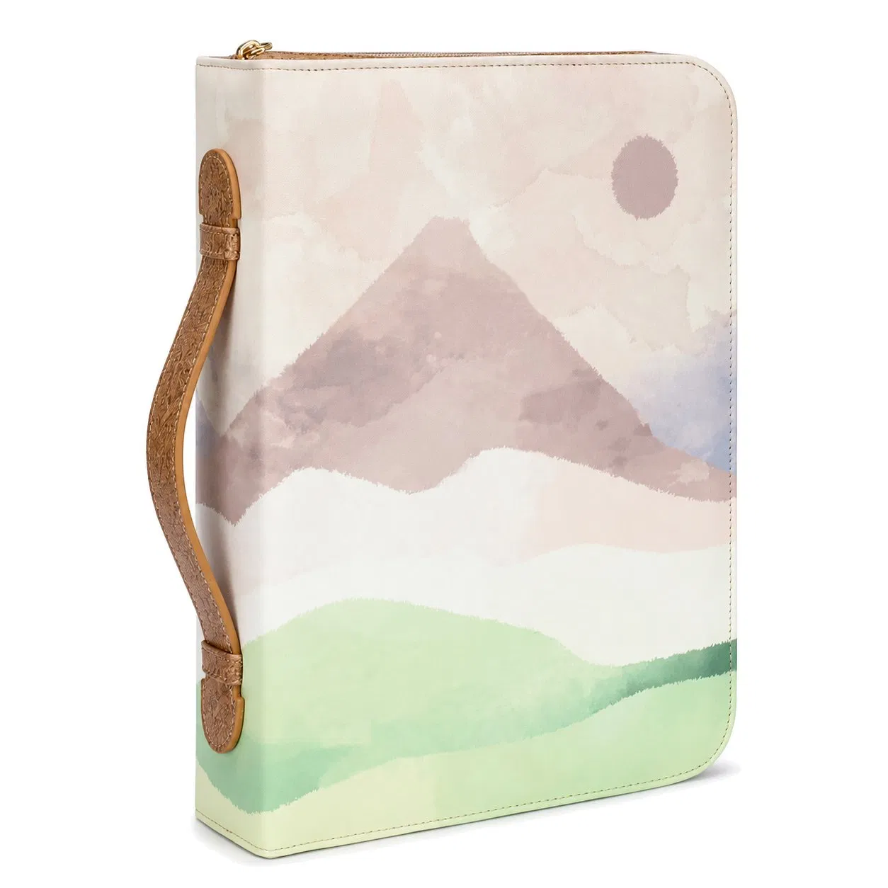 Custom PU Bible Book Storage Bag with Zipper Handle and Multiple Pockets