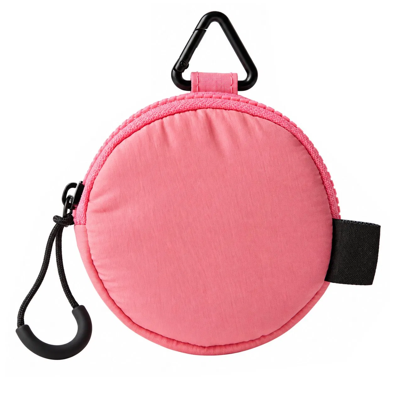 Custom Polyester Mini Keychain Coin Pouch with Zipper and Triangle Clip