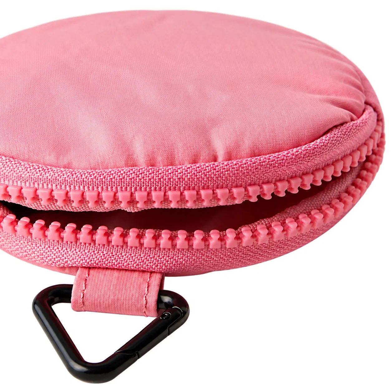 Custom Mini Round Coin Key Pouch with Zipper and Triangle Clasp for Daily Use