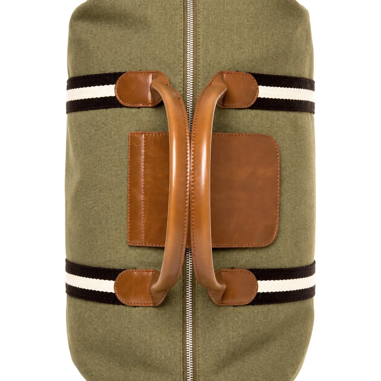 Custom Canvas Stripe Weekender Duffle Bag with Adjustable Shoulder Strap