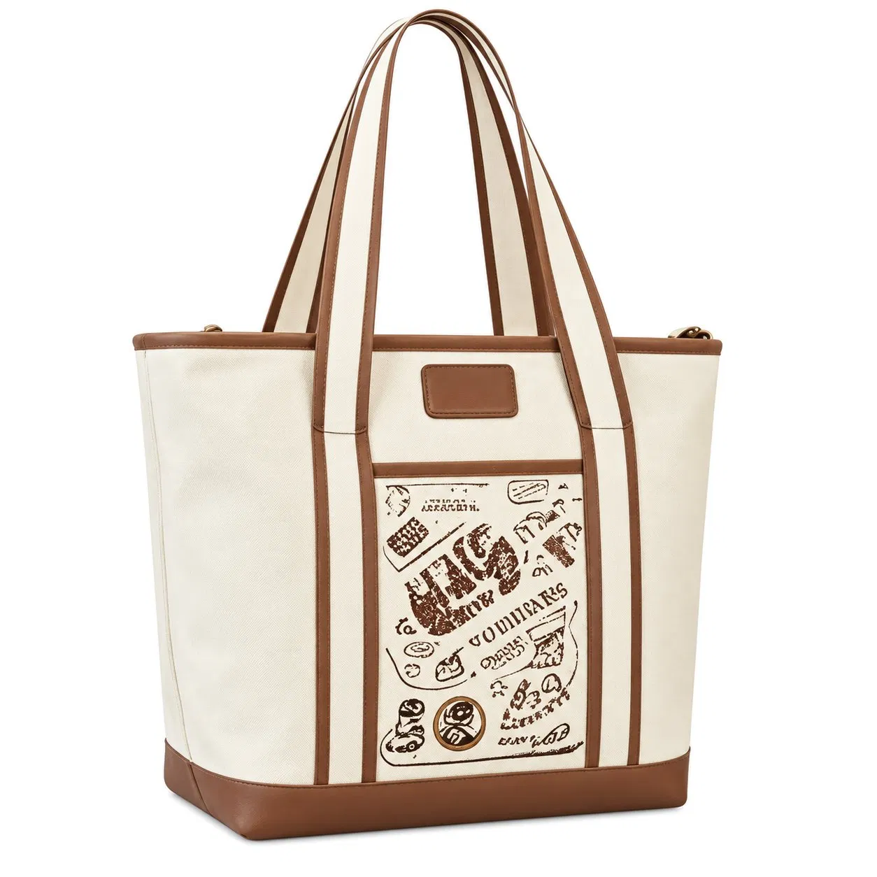 Custom Logo Canvas Women Shopping Tote Bag with Zipper for Travel and Beach