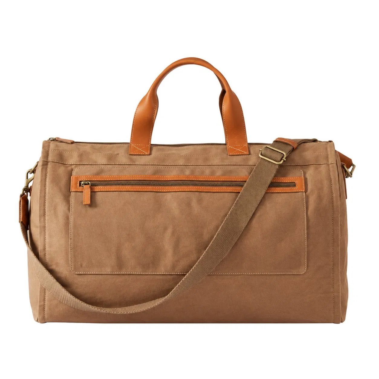 Custom Waxed Canvas Leather 2 in 1 Garment Duffle Bag for Weekend Travel
