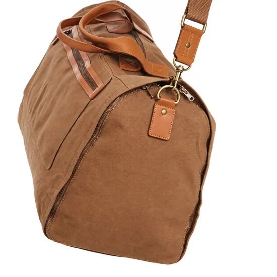 Custom Waxed Canvas Leather 2 in 1 Garment Duffle Bag for Weekend Travel