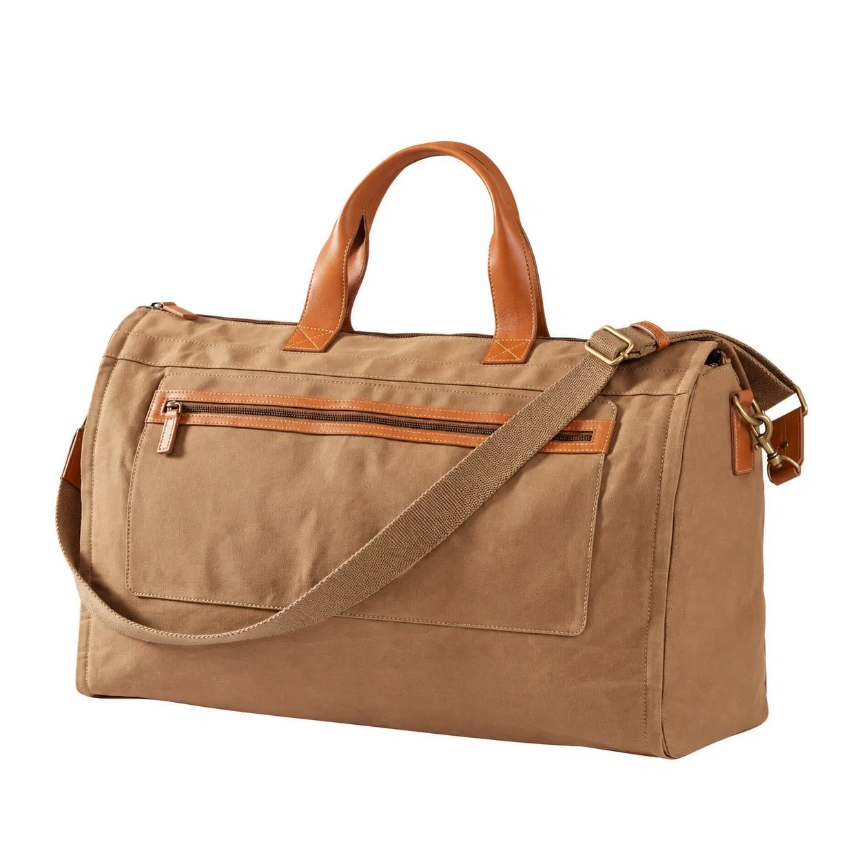 Custom Waxed Canvas Leather 2 in 1 Garment Duffle Bag for Weekend Travel