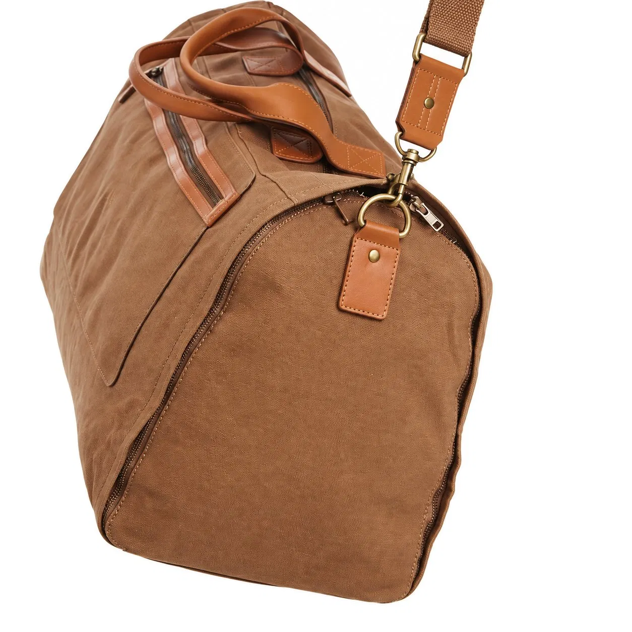Custom Waxed Canvas Leather 2 in 1 Garment Duffle Bag for Weekend Travel