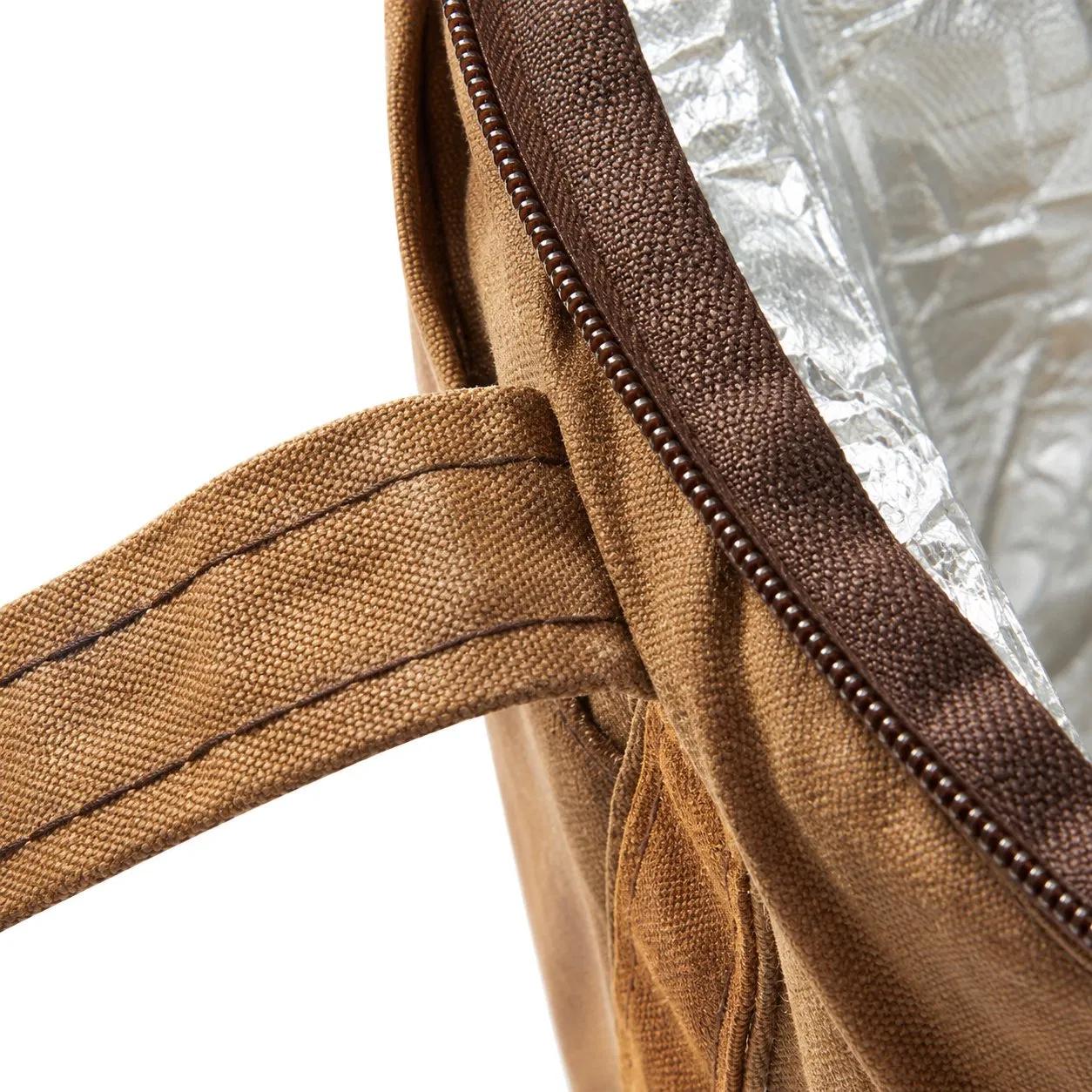 Custom Waxed Canvas Insulated Cooler Bag with Storage Pockets for Picnic and Camping