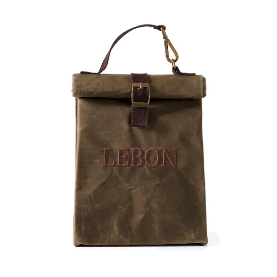 Custom Waxed Canvas Insulated Cooler Bag with Storage Pockets for Picnic and Camping
