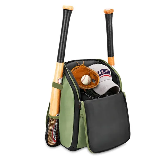Custom Polyester Sports Equipment Backpack with Multiple Pockets for Baseball and Softball