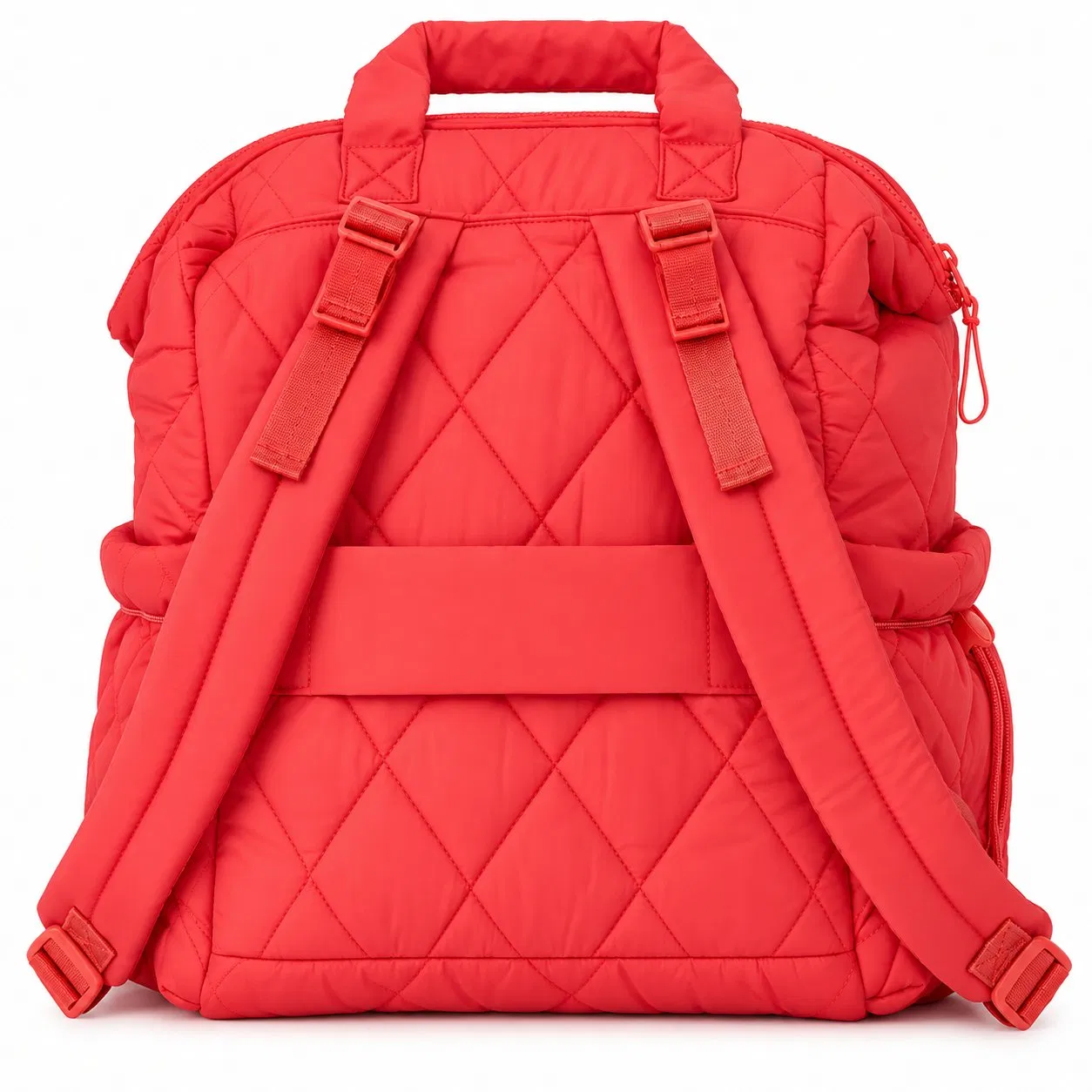 Custom Quilted Puffy Diaper Backpack with Tote Handles for Travel and Baby Essentials