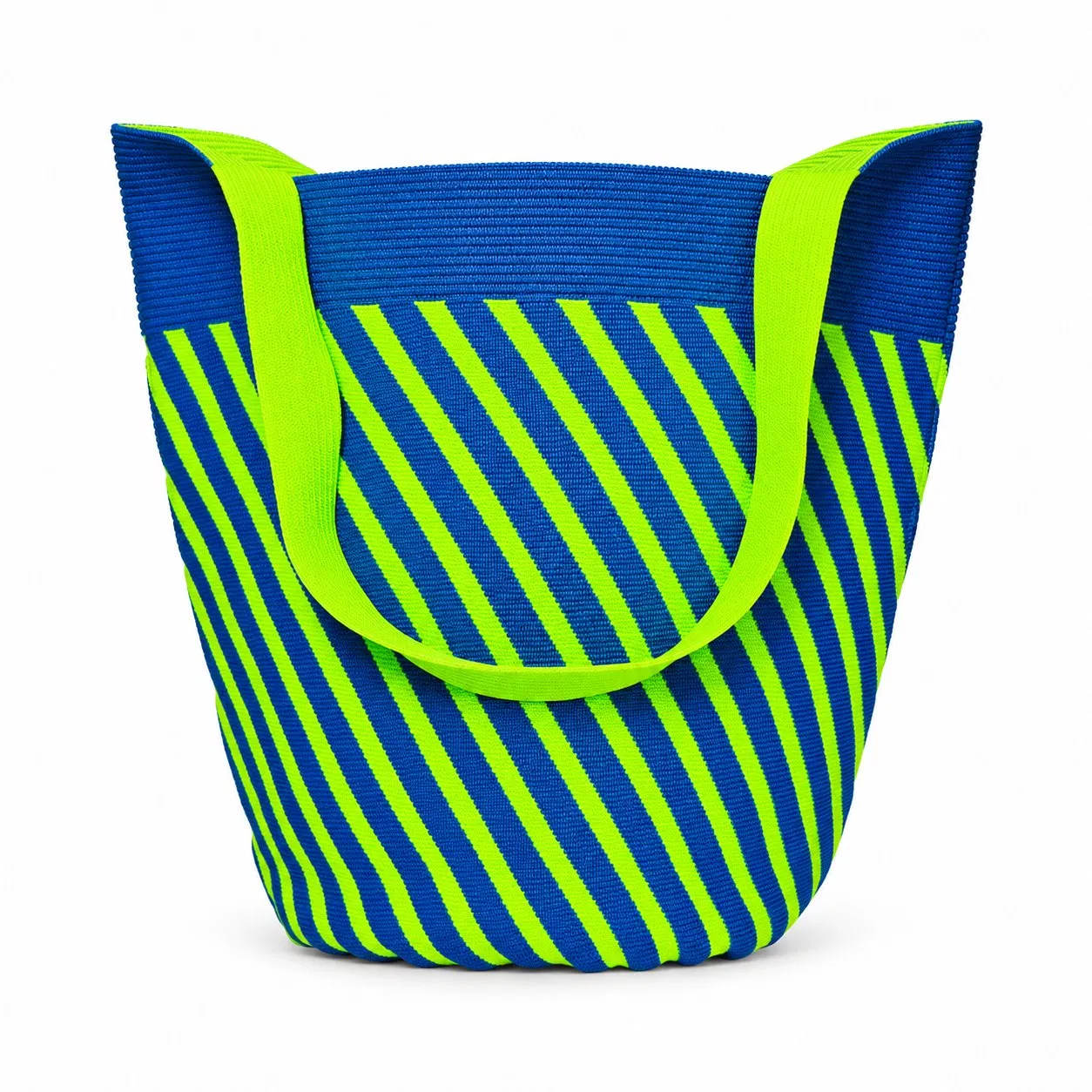 Custom Knitted Women Tote Bag with Open Top and Shoulder Strap for Beach Shopping