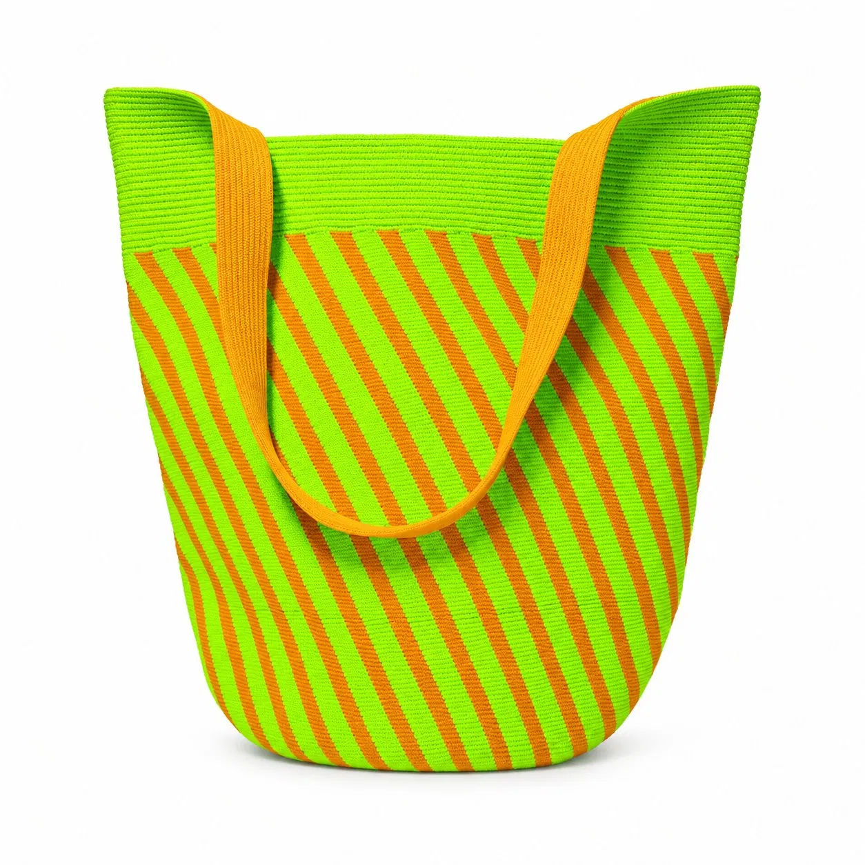 Custom Knitted Women Tote Bag with Open Top and Shoulder Strap for Beach Shopping