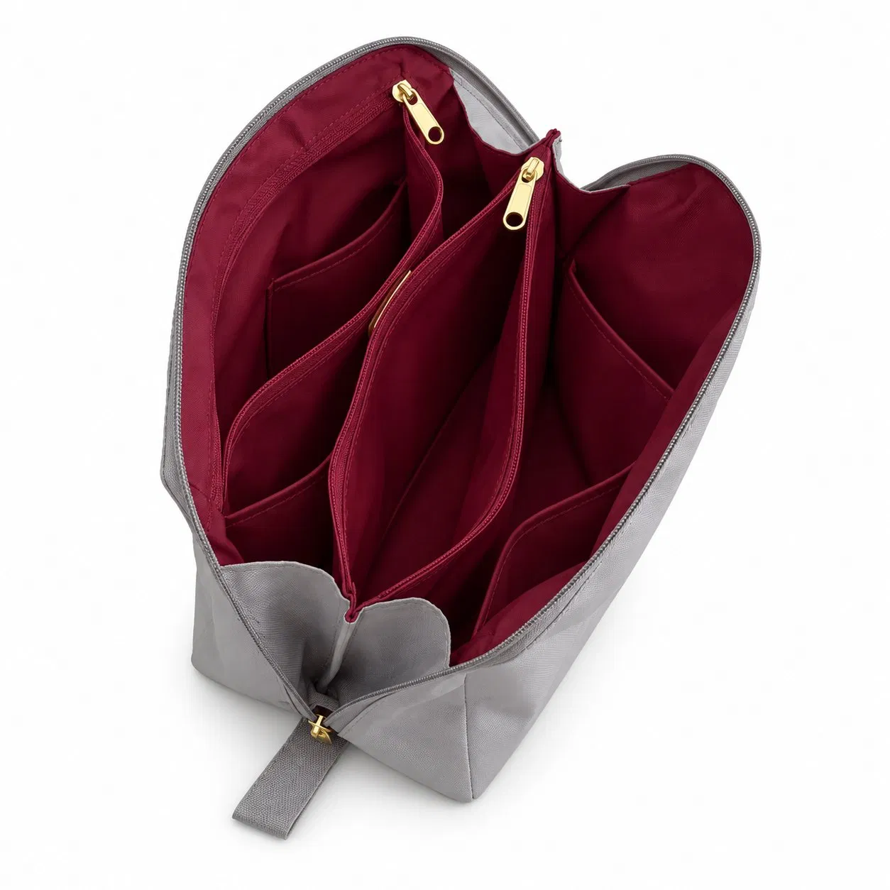 Custom Nylon Open Flat Cosmetic Toiletry Bag with Zipper for Portable Travel Storage