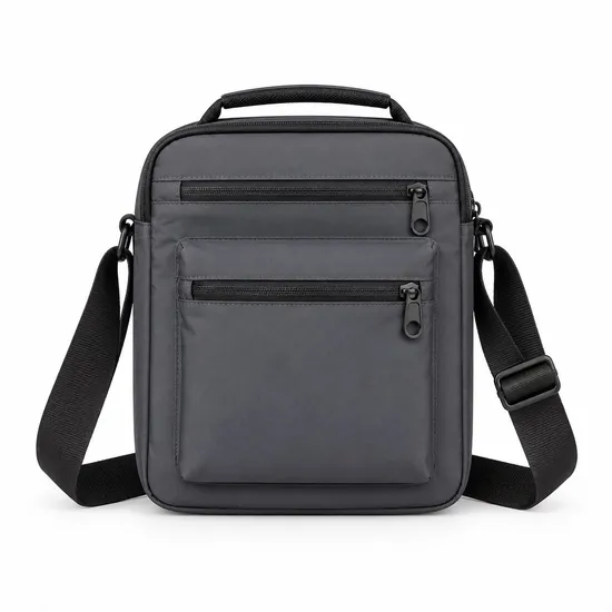 Custom Nylon Sling Crossbody Shoulder Bag with Organizer Pockets for Office and Travel