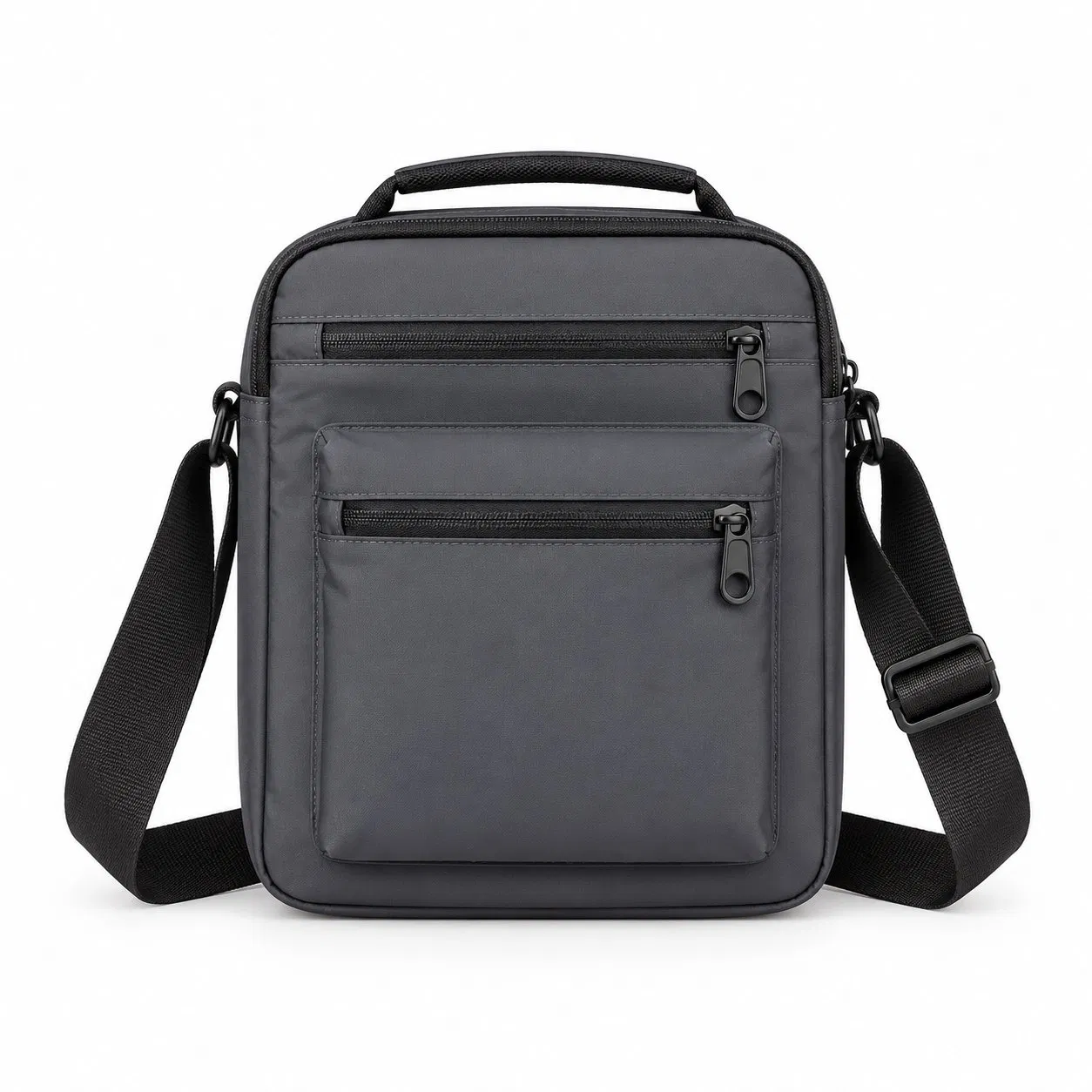 Custom Nylon Sling Crossbody Shoulder Bag with Organizer Pockets for Office and Travel