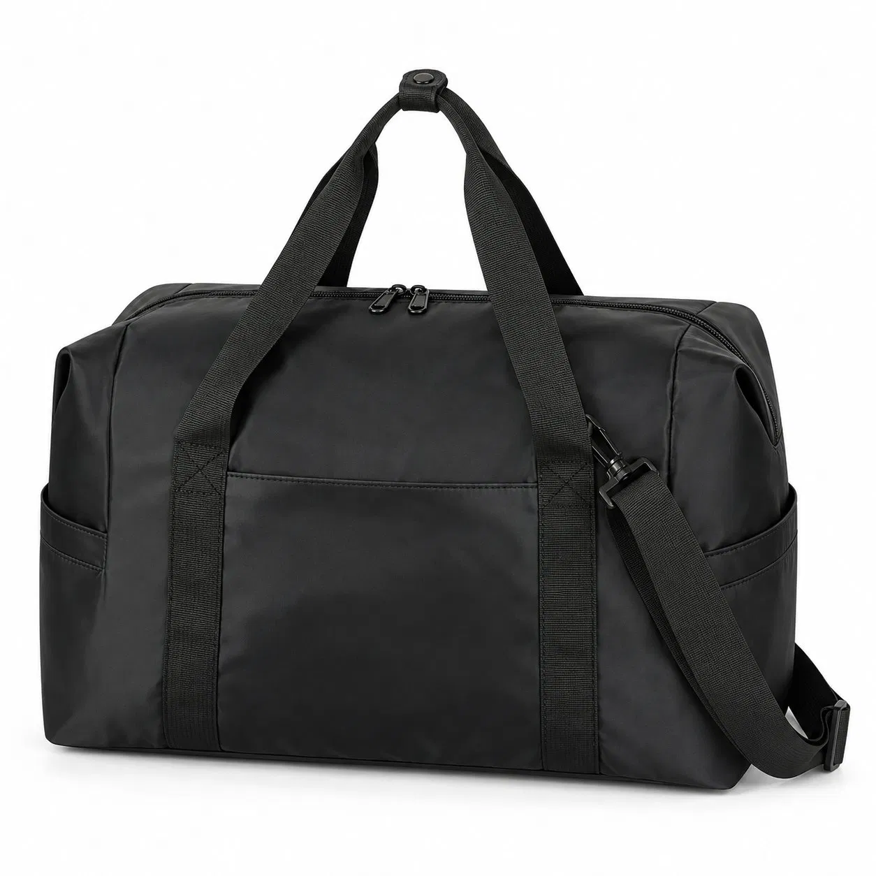 Custom Polyester Weekender Duffle Bag with Zipper and Carry Handles for Travel and Sports