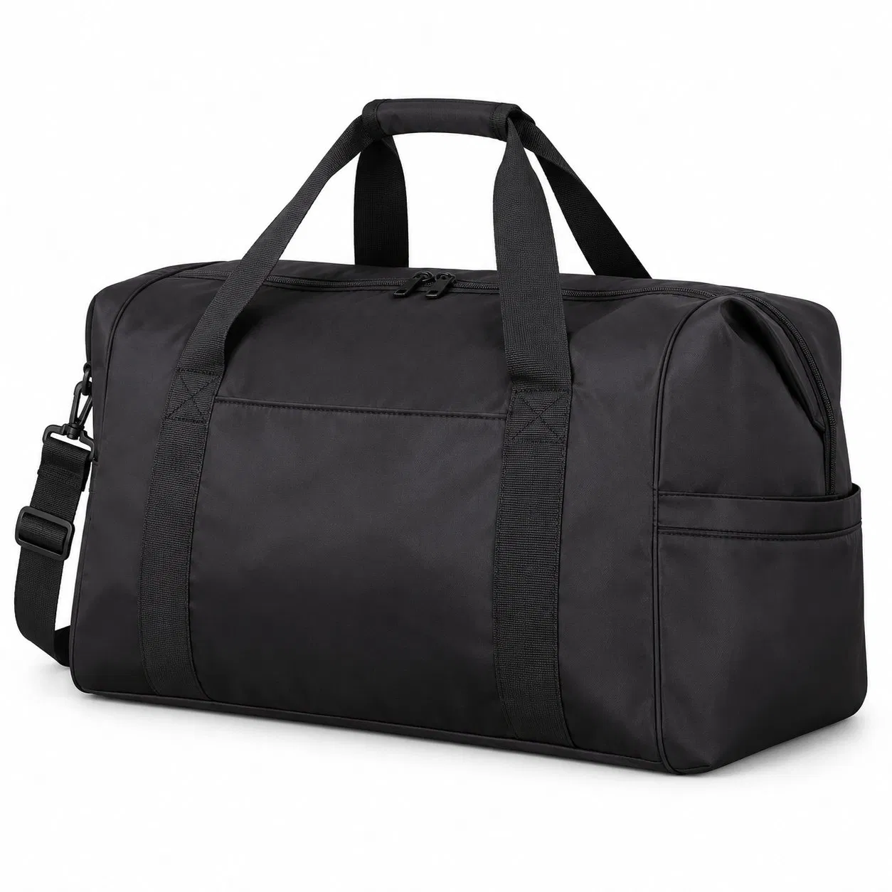Custom Polyester Weekender Duffle Bag with Zipper and Carry Handles for Travel and Sports
