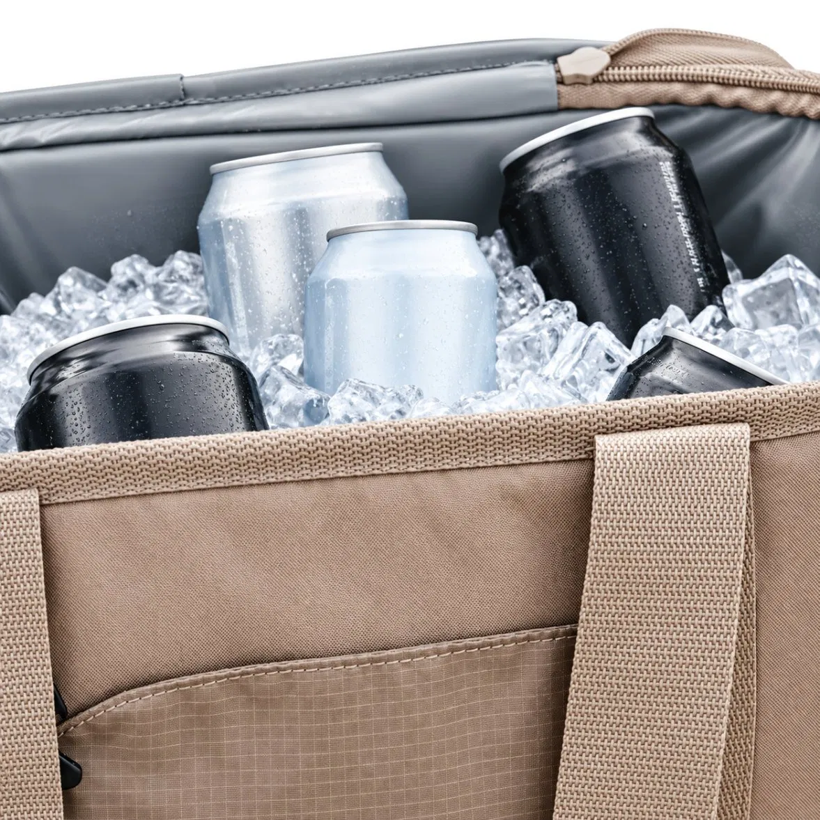 Custom Polyester Insulated Cooler Tote with Adjustable Strap for Beach Picnics and Camping