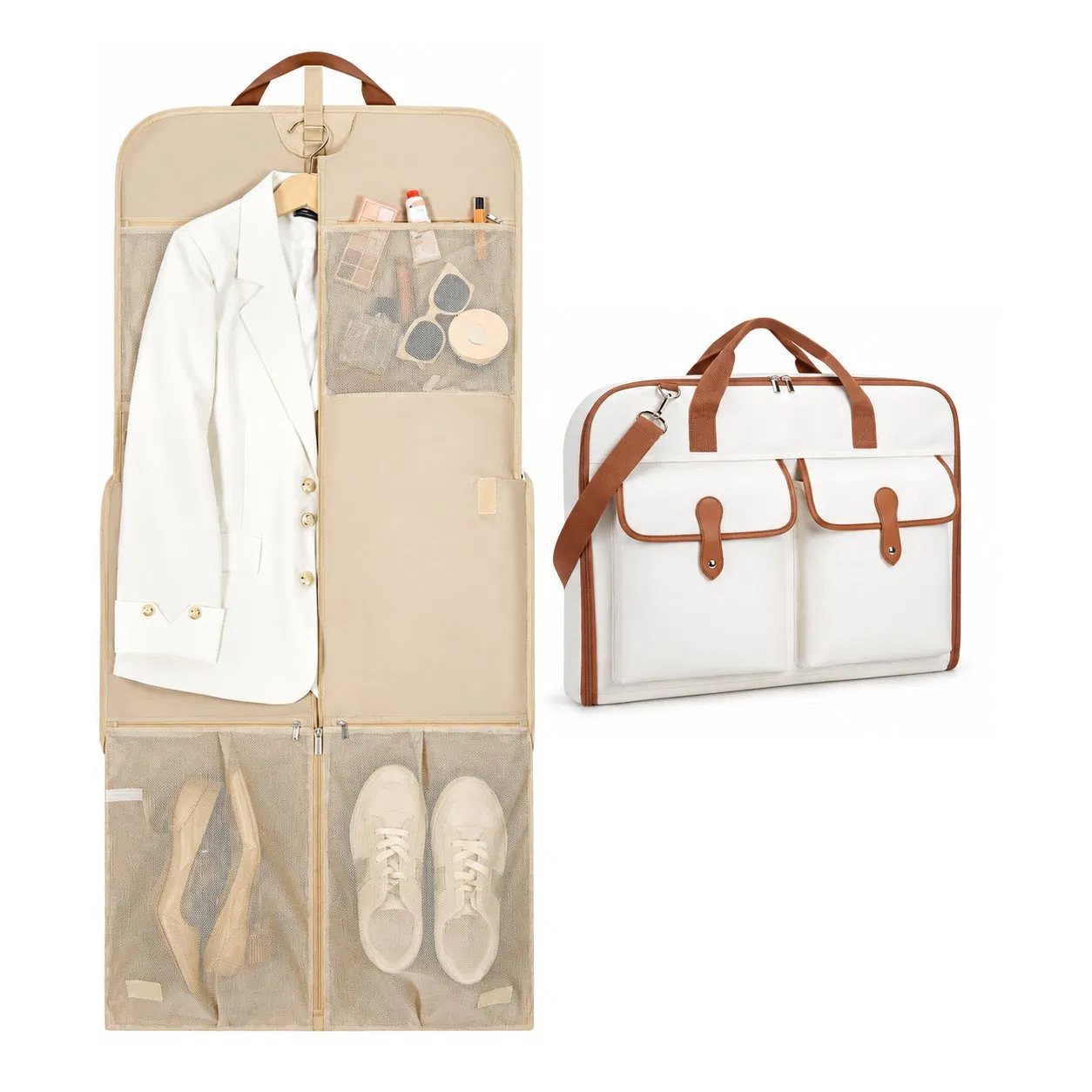 Custom Logo Polyester Travel Garment Weekender Bag with Large Compartment and Multiple Organizer Pockets