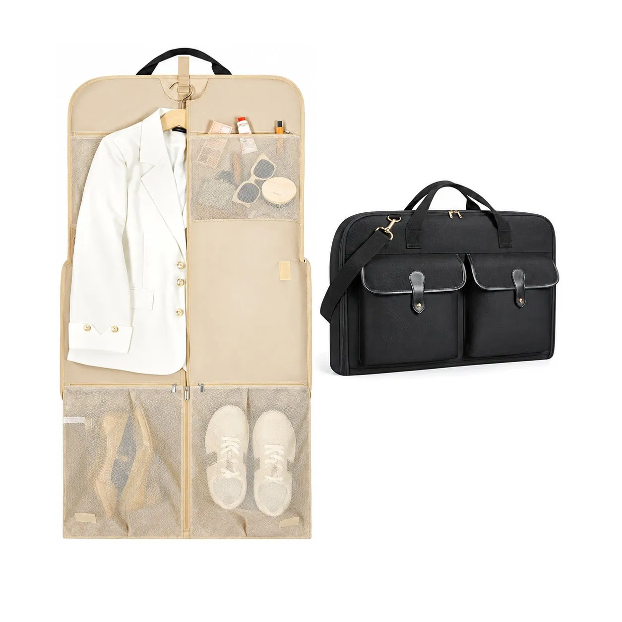 Custom Logo Polyester Travel Garment Weekender Bag with Large Compartment and Multiple Organizer Pockets