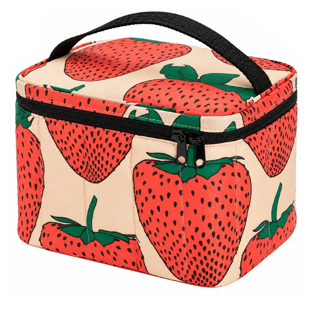 Custom Logo Polyester Puffy Insulated Lunch Cooler Bag with Zipper Closure and Carry Handle