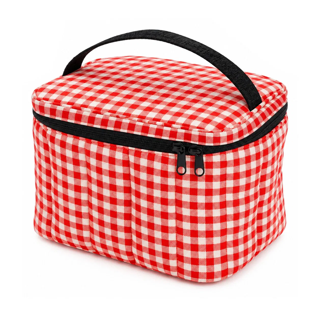 Custom Logo Polyester Puffy Insulated Lunch Cooler Bag with Zipper Closure and Carry Handle