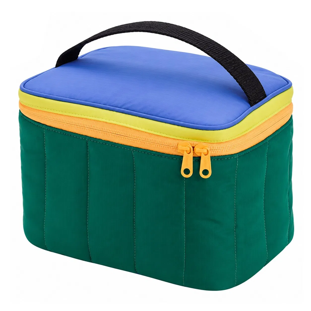 Custom Logo Polyester Puffy Insulated Lunch Cooler Bag with Zipper Closure and Carry Handle