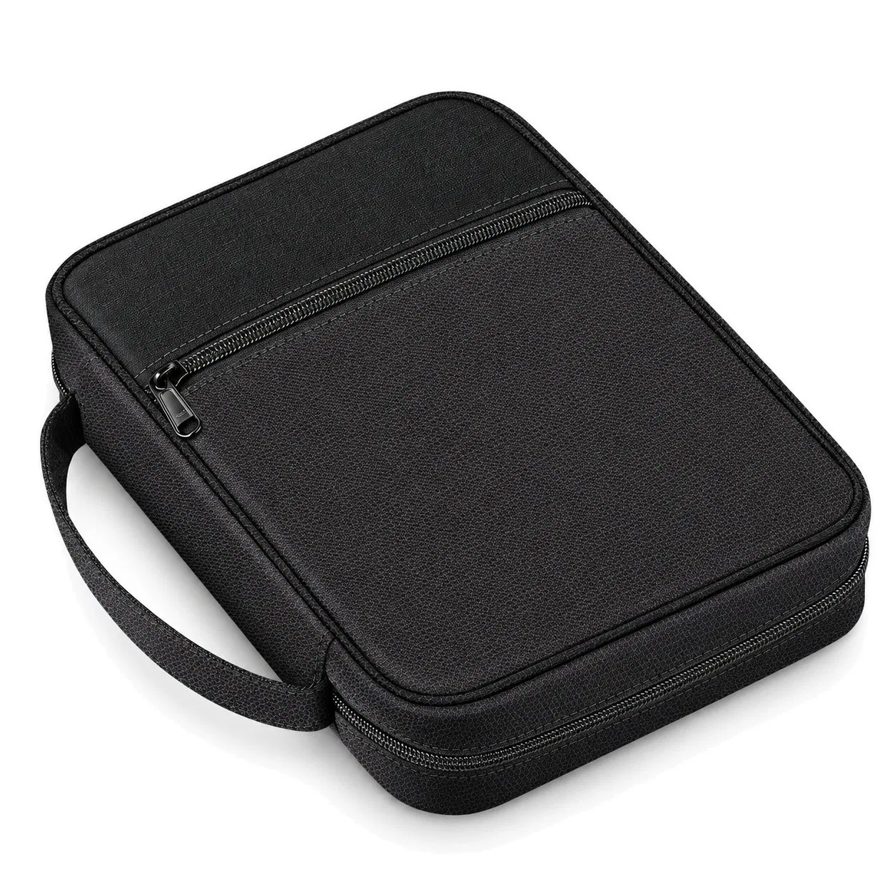 Custom Logo Polyester Bible Cover Storage Case with Carry Handle Zipper Closure and Organizer Pockets