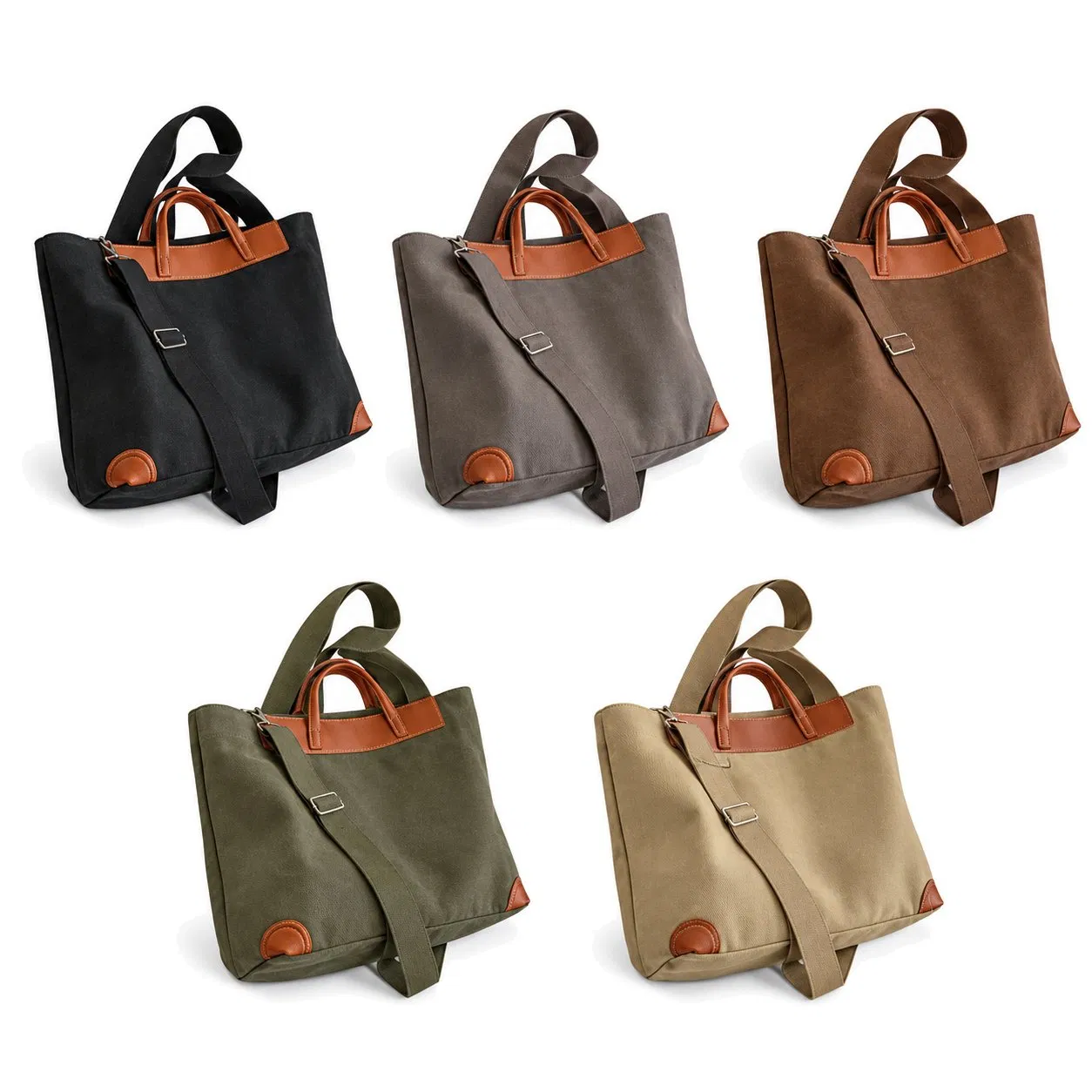 Custom Logo Large Canvas Shoulder Tote Handbag with Zipper Closure for Daily Shopping and Travel