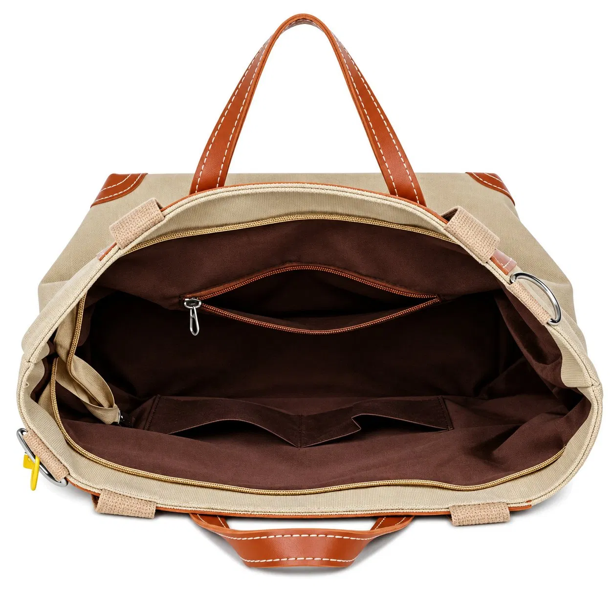 Custom Logo Large Canvas Shoulder Tote Handbag with Zipper Closure for Daily Shopping and Travel