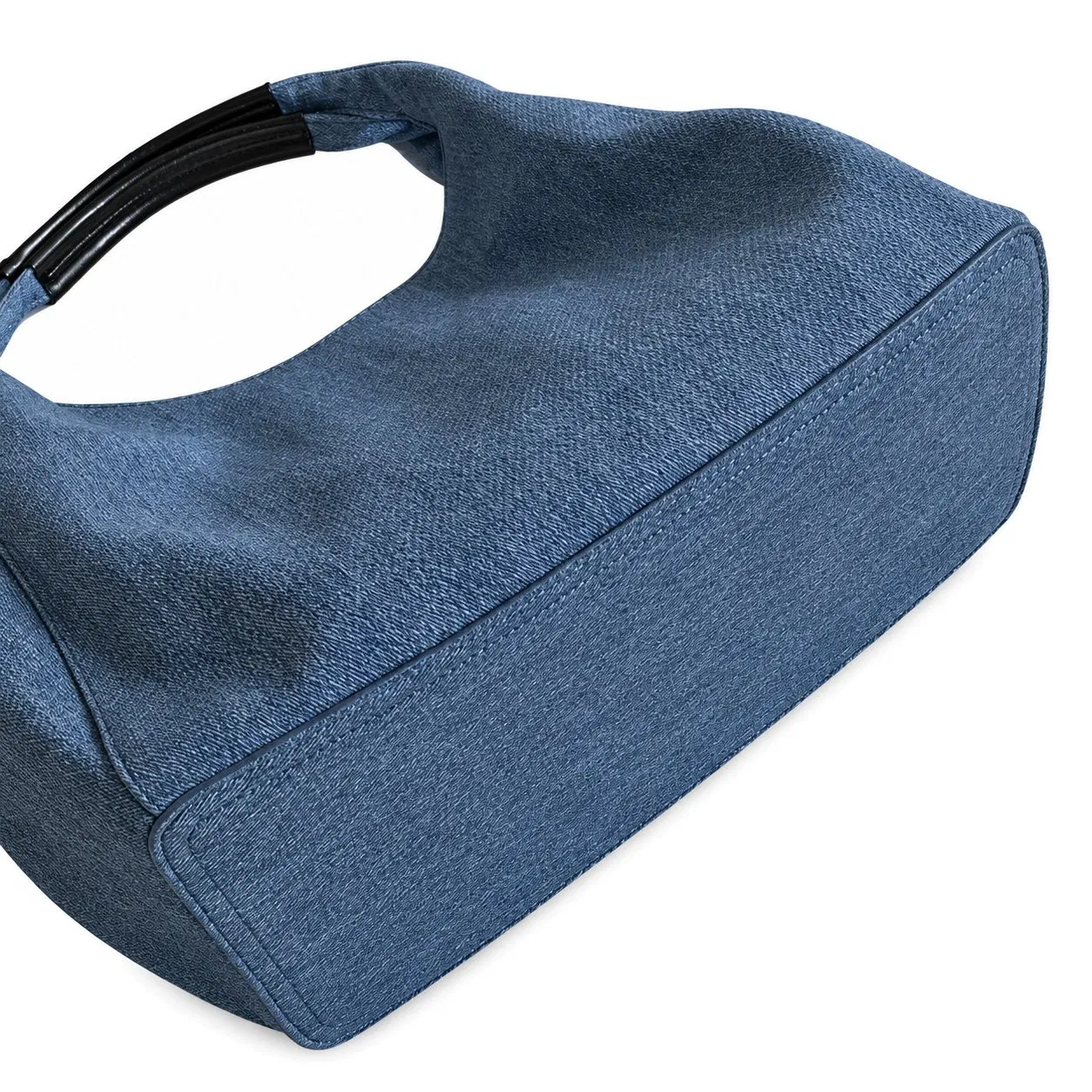 Custom Logo Women Denim Shoulder Tote Handbag with Polyester Lining for Daily Shopping and Travel