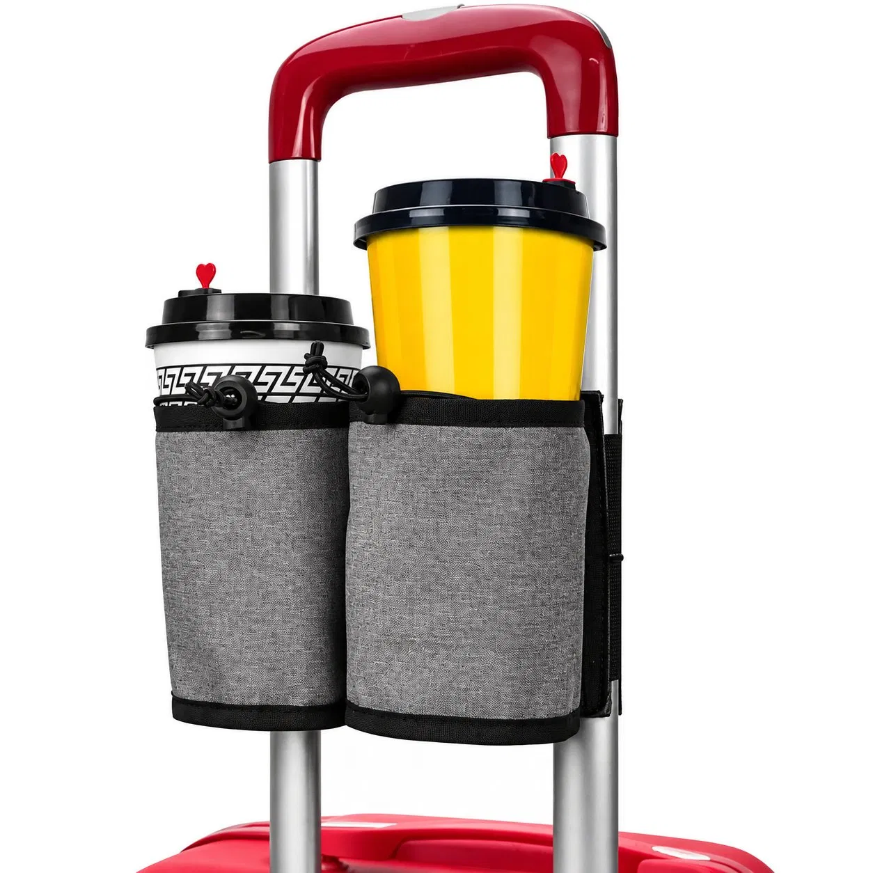 Custom Polyester Luggage Cup Holder Bag for Travel Drinks and Phone Storage