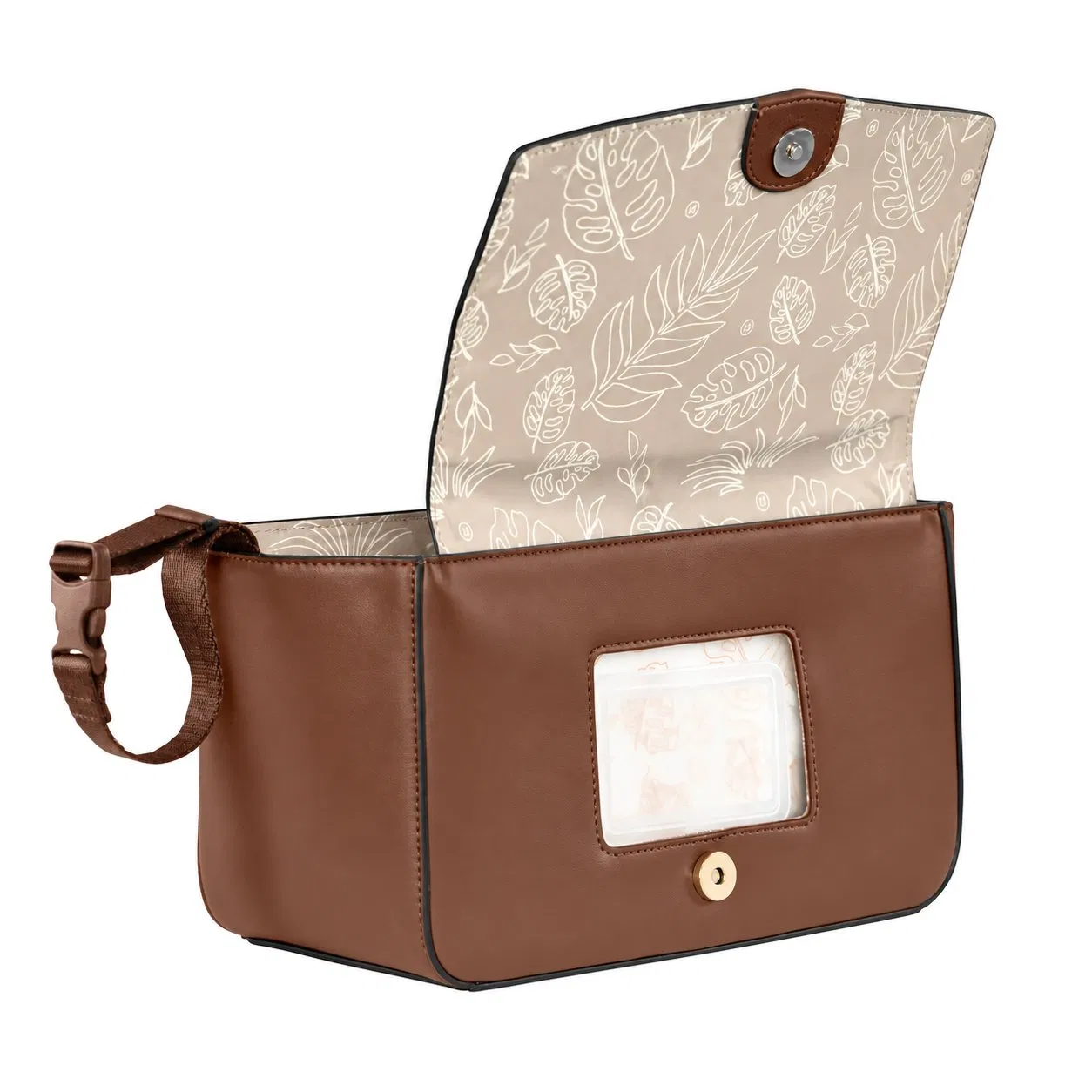 Custom PU Leather Stroller Organizer Diaper Bag for Baby Essentials and Travel Storage