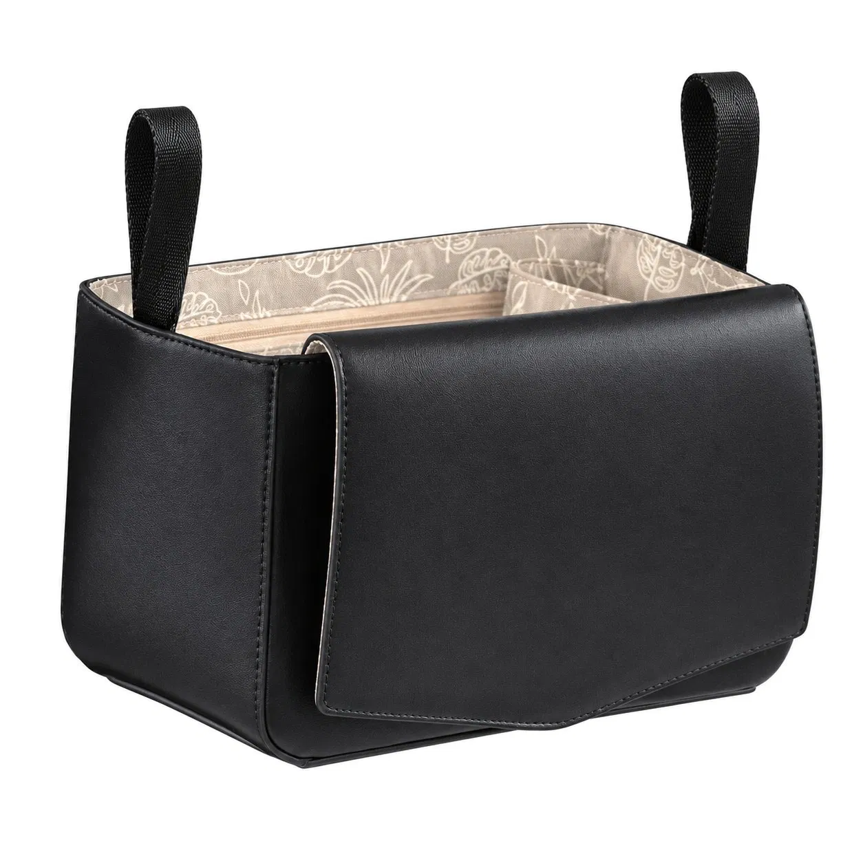 Custom PU Leather Stroller Organizer Diaper Bag for Baby Essentials and Travel Storage