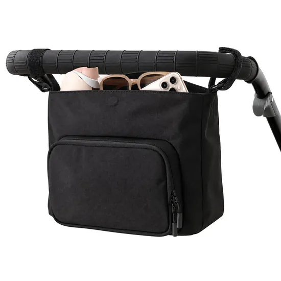 Custom Nylon Convertible Stroller Organizer Diaper Bag with Bottle Holders and Detachable Wristlet