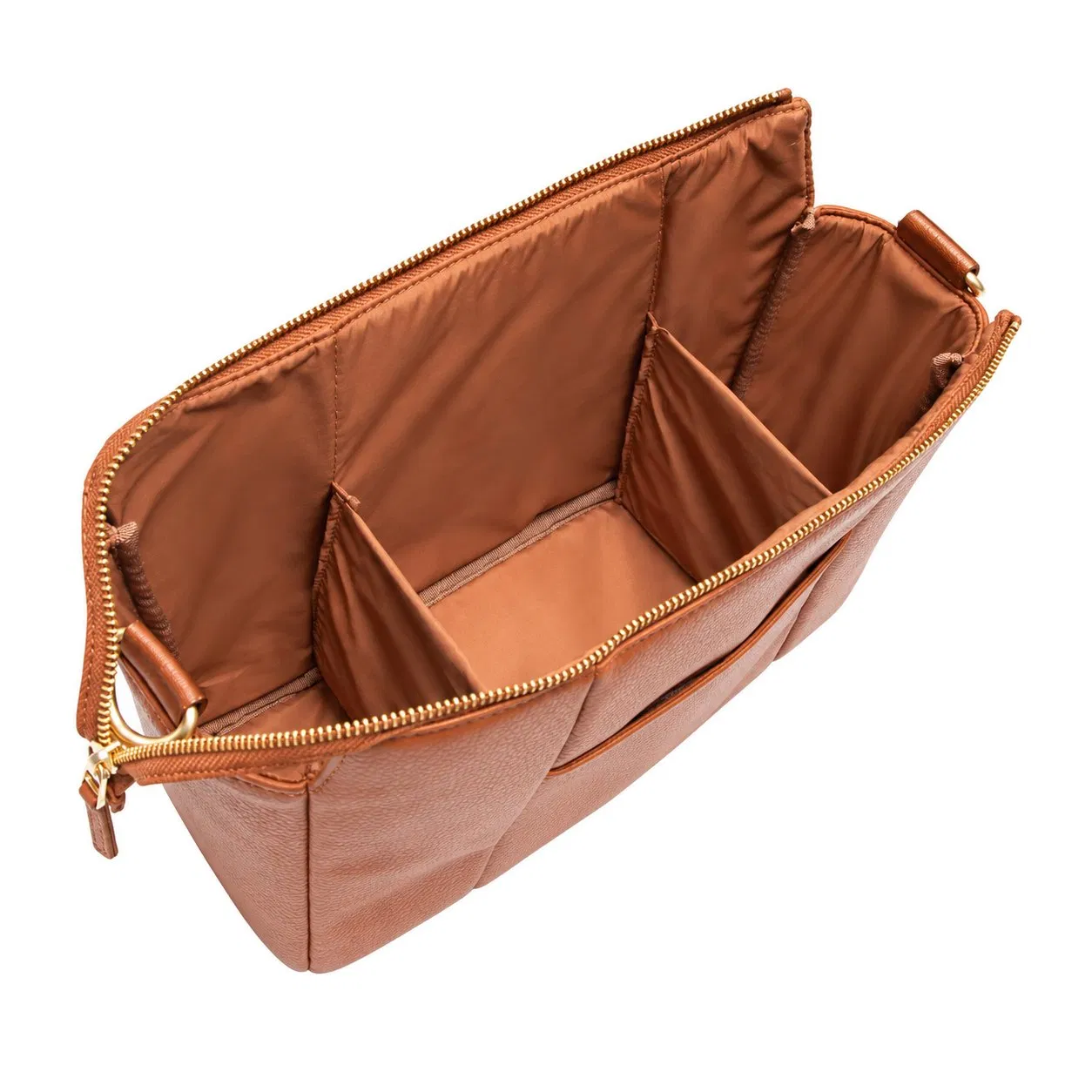 Custom PU Leather Stroller Organizer Diaper Bag with Insulated Cup Holders and Shoulder Straps
