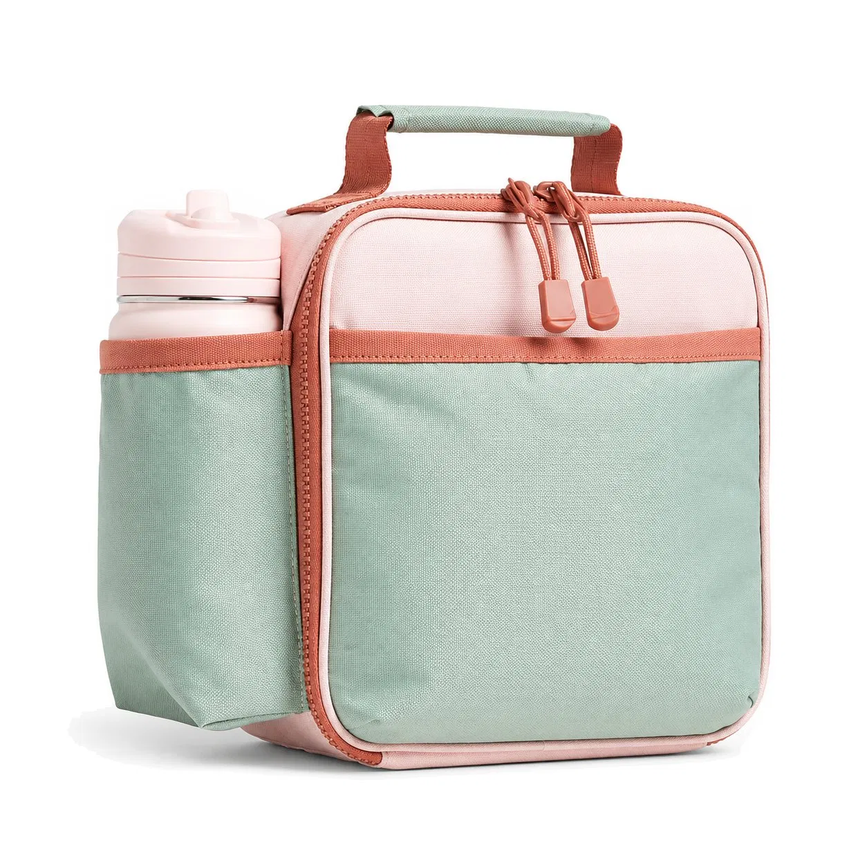 Custom Soft Insulated Kids Lunch Bag with Bottle Pocket and Padded Handle for School Picnics