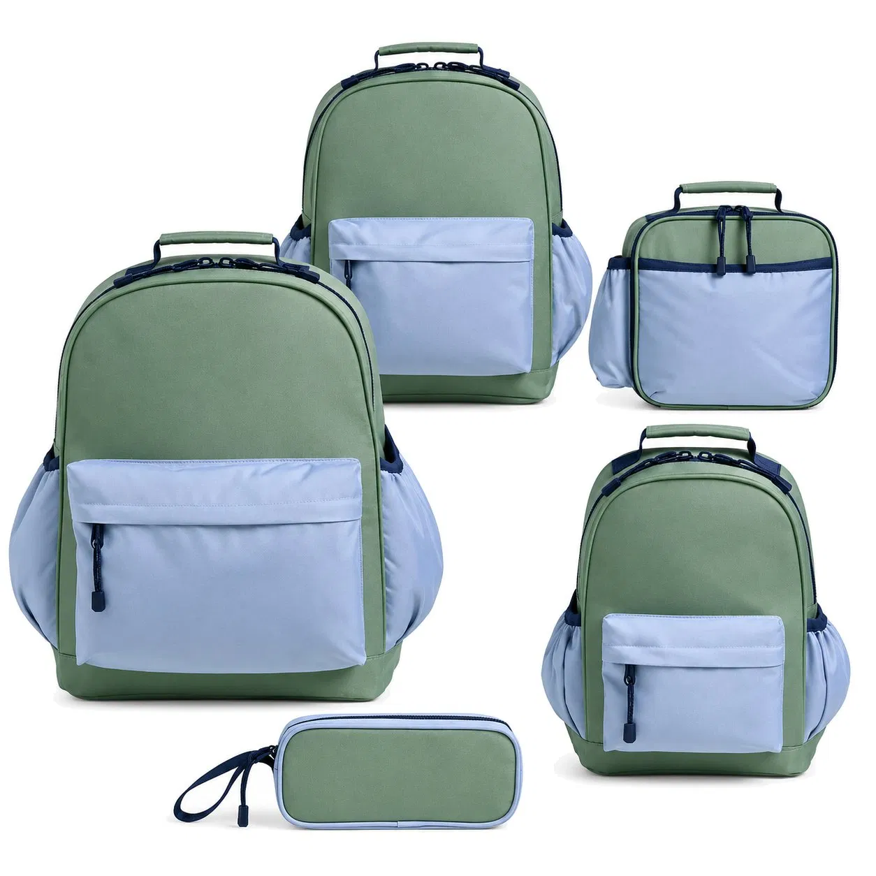 Custom Polyester Student School Backpack with Padded Straps and Side Pockets for Daily Travel