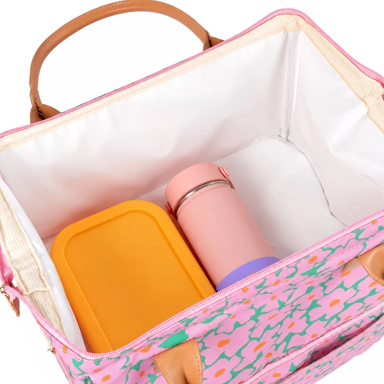 Custom Two Compartment Insulated Cooler Tote Bag with Removable Shoulder Strap for Travel Picnics