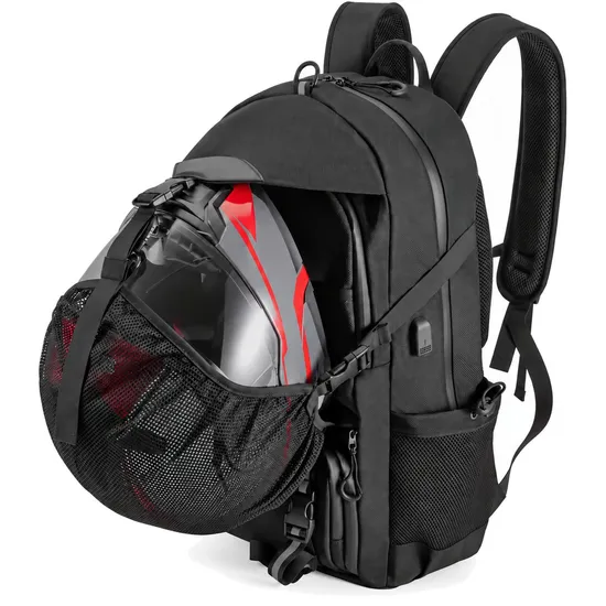 Custom Polyester Motorcycle Helmet Backpack for Cycling Outdoor Travel and Gear Storage