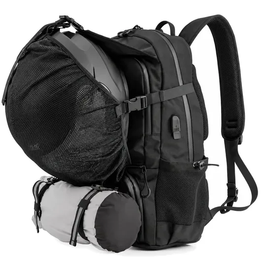 Custom Polyester Motorcycle Helmet Backpack for Cycling Outdoor Travel and Gear Storage