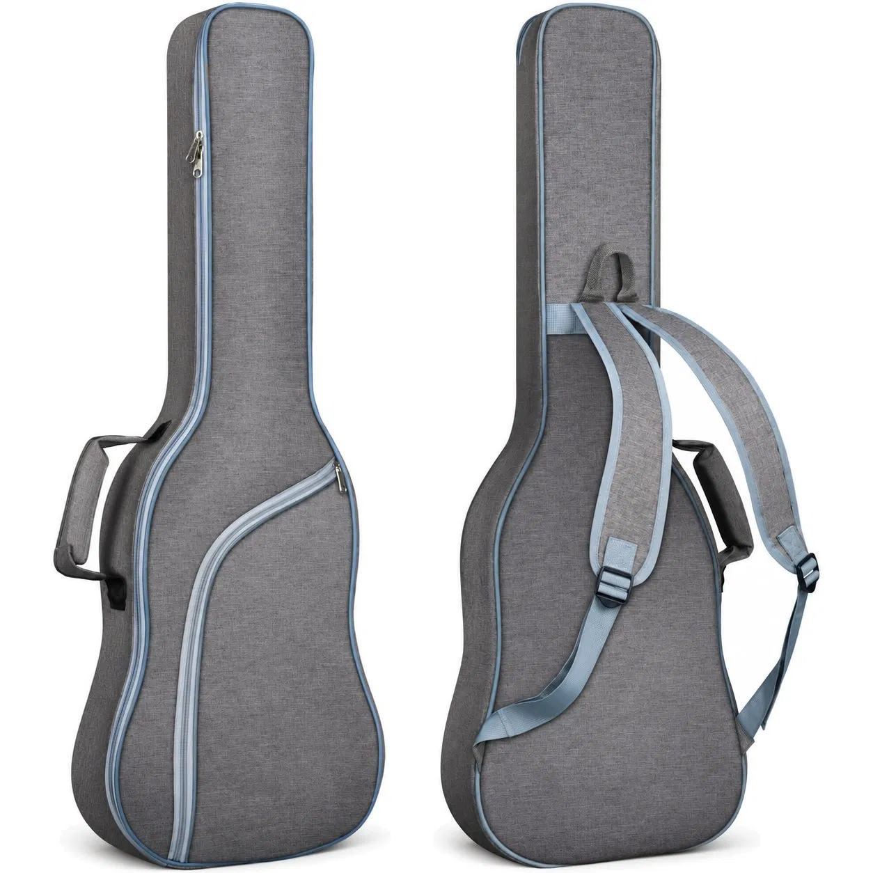 Custom Padded Guitar Gig Bag with Double Shoulder Straps and Zipper Closure for Instrument Carrying